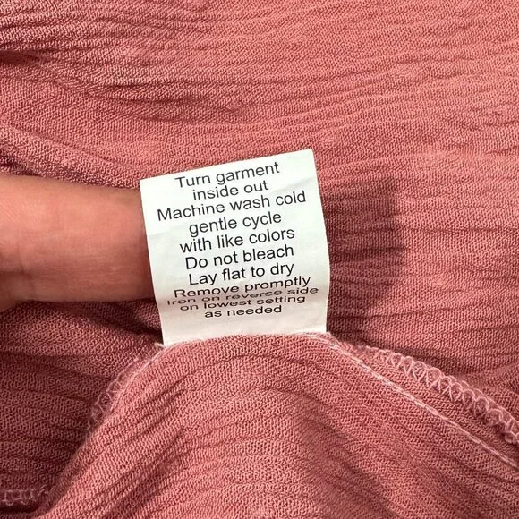 Lapis & Lillies Cottage Dress Women's Size Large Pink Midi Length Smocking JCD - Picture 9 of 9